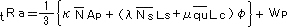 tra=1/3(NAp+(NsLs+quLc))+Wp
