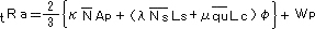 tra=1/3(NAp+(NsLs+quLc))+Wp
